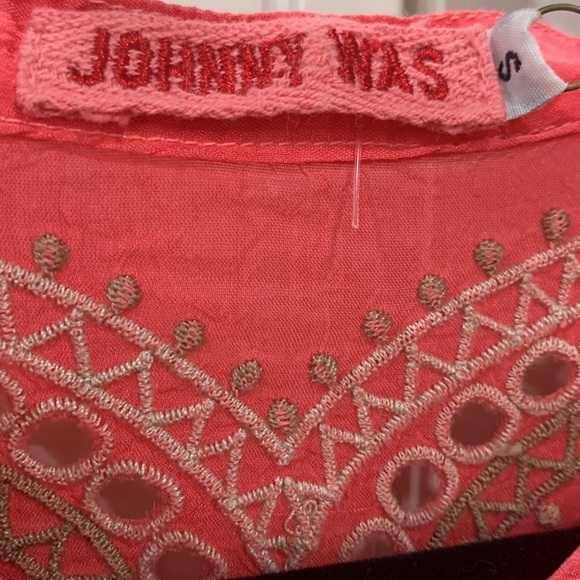 Johnny Was Beautiful Britta coral Tunic Top, with embroidery size S NWT . - Picture 7 of 16